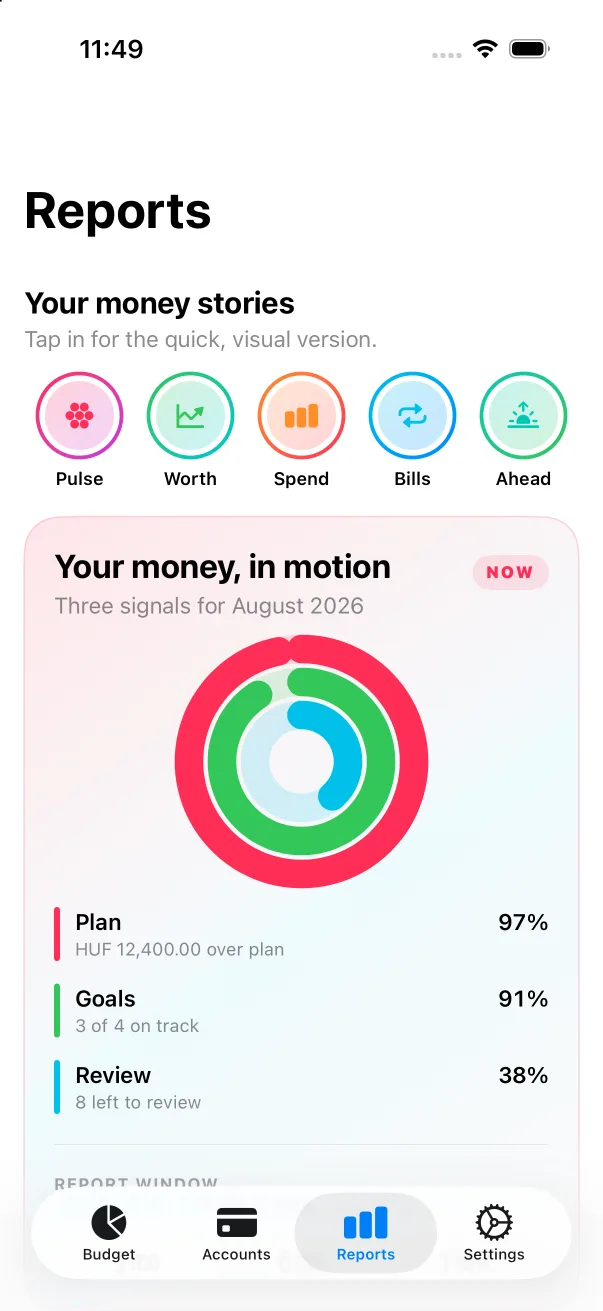 Pigget's reports dashboard